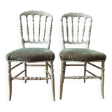 Pair of patinated Napoleon III chairs