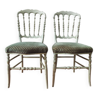 Pair of patinated Napoleon III chairs