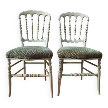 Paire de chaises Napoléon III patinées