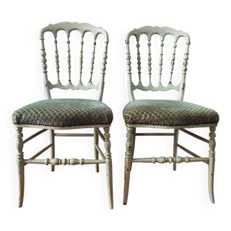 Paire de chaises Napoléon III patinées