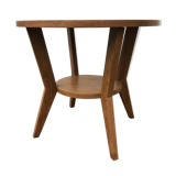 Vintage pedestal table 1940-50 in light oak