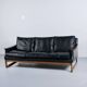 Scandinavian 3-seater sofa in leather and rosewood from the 60s