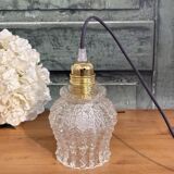 Lampe à poser art déco en globe ancien, lampe vintage artisanale