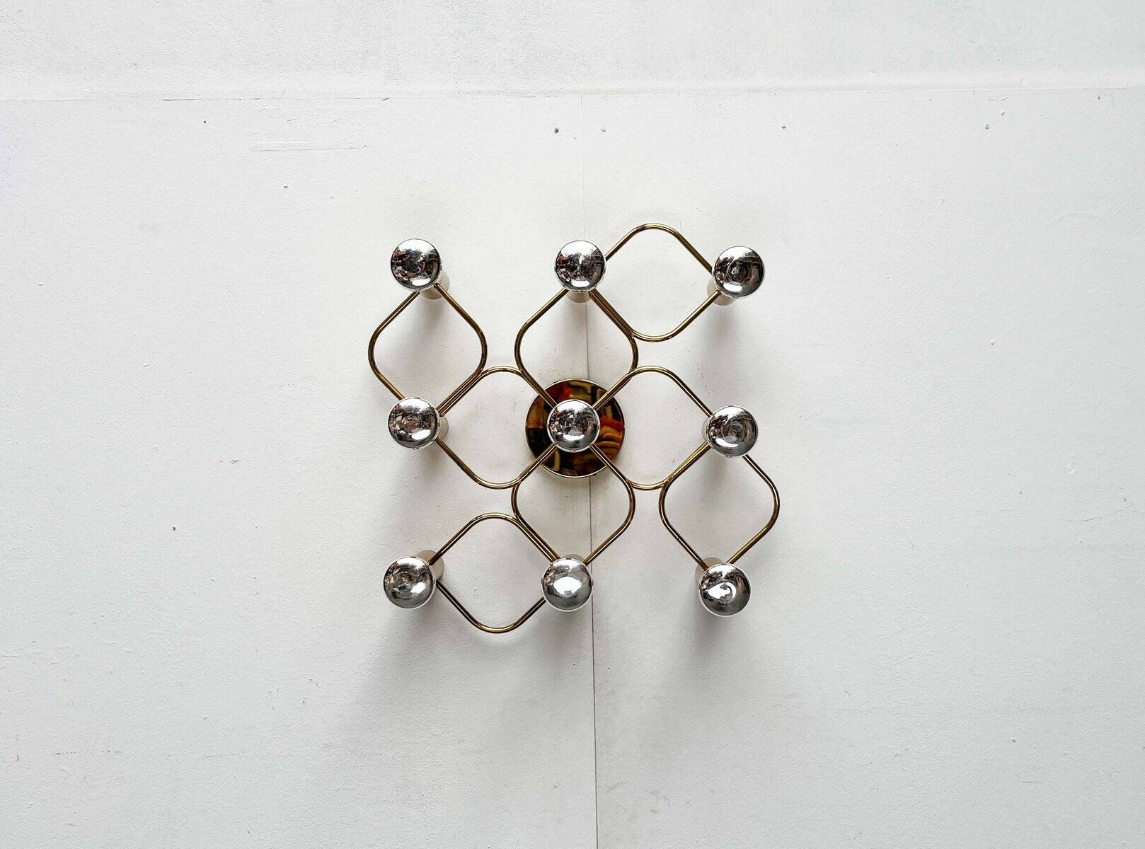 Vintage German wall lamp Hollywood Regency by Gaetano Sciolari for Leola, 1970s.