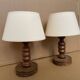 Lot de 2 lampes en bois anciennes