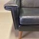 Black leather armchair "Scandinavian design" 1950.