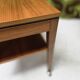 Teak serving table with casters, 1970s