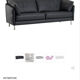 3-seater sofa Intertime I-Cielo black leather contemporary design