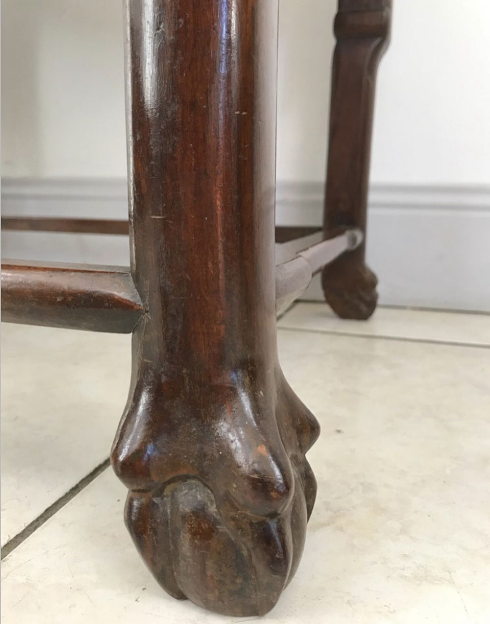 Table d'appoint en bois de fer et marbre de Chine Circa 1900