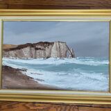 Painting: oil on canvas the cliffs of Etretat