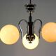 Bauhaus chrome & wood chandelier, 1940