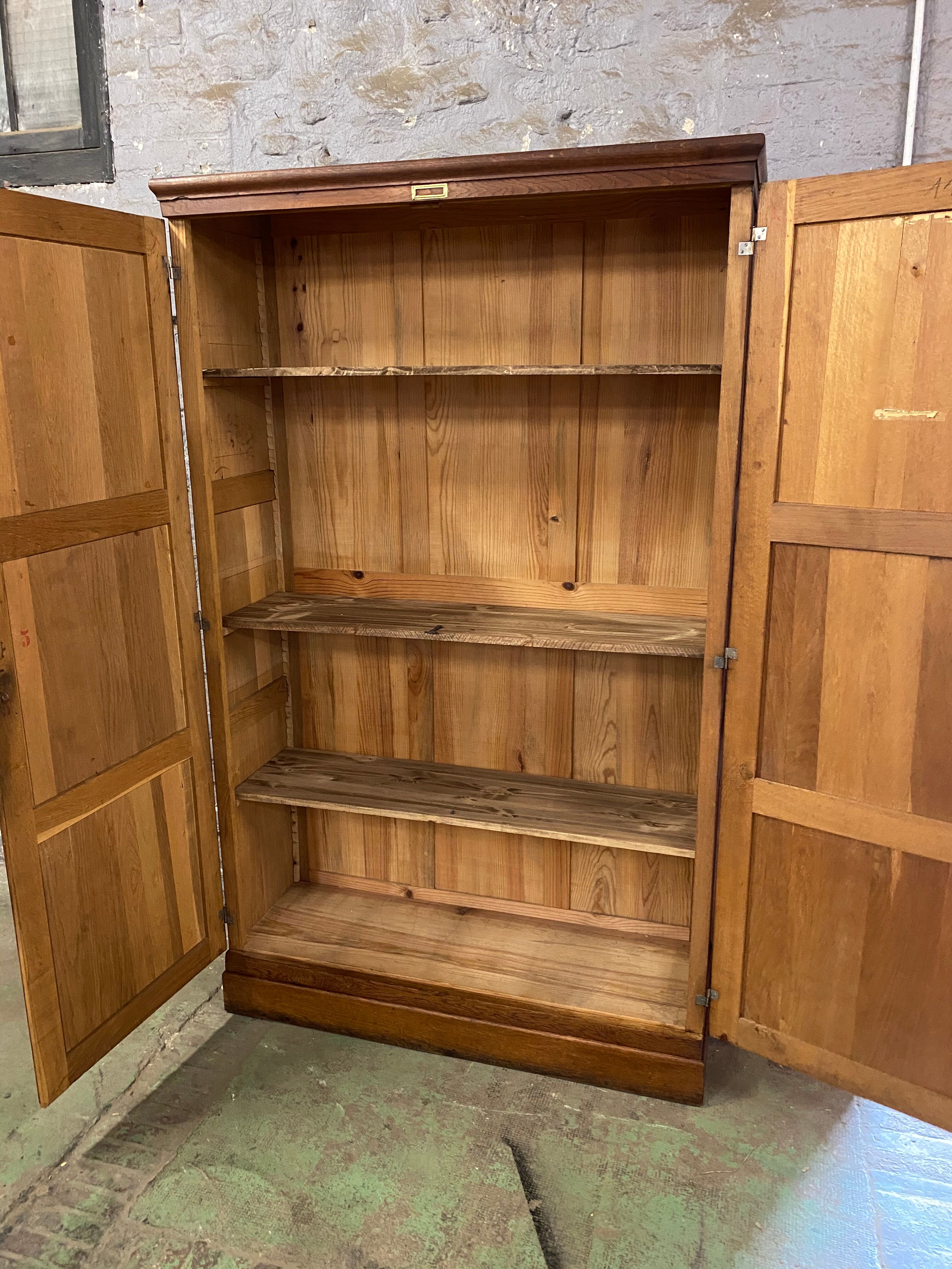 Vintage Parisian solid oak cabinet
