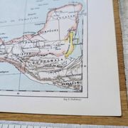 Mexique, carte d'époque, 1887, Authentique.