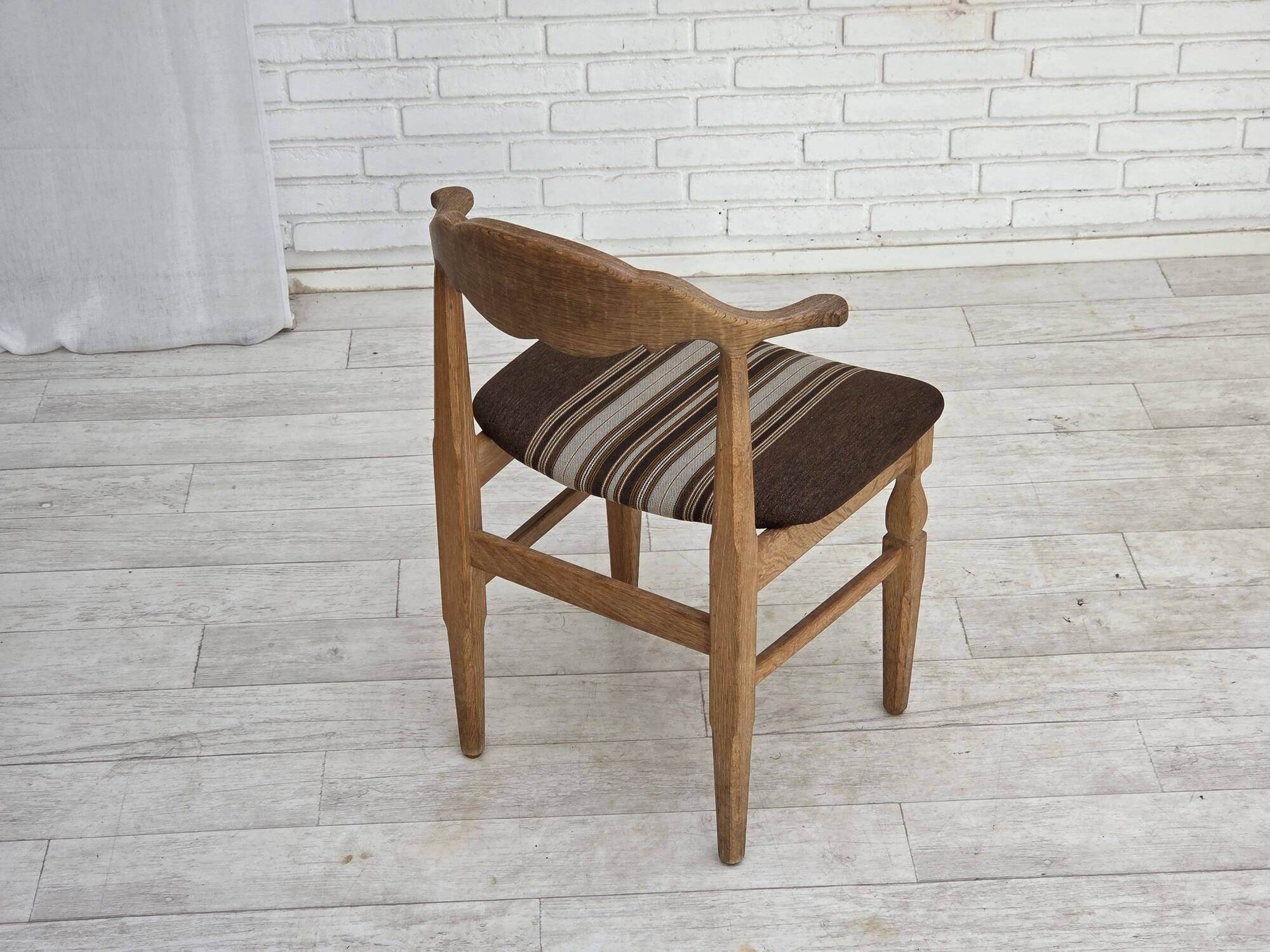 1960s, Danish design by Henning Kjærnulf, et of 4 chairs, wool, oak wood.