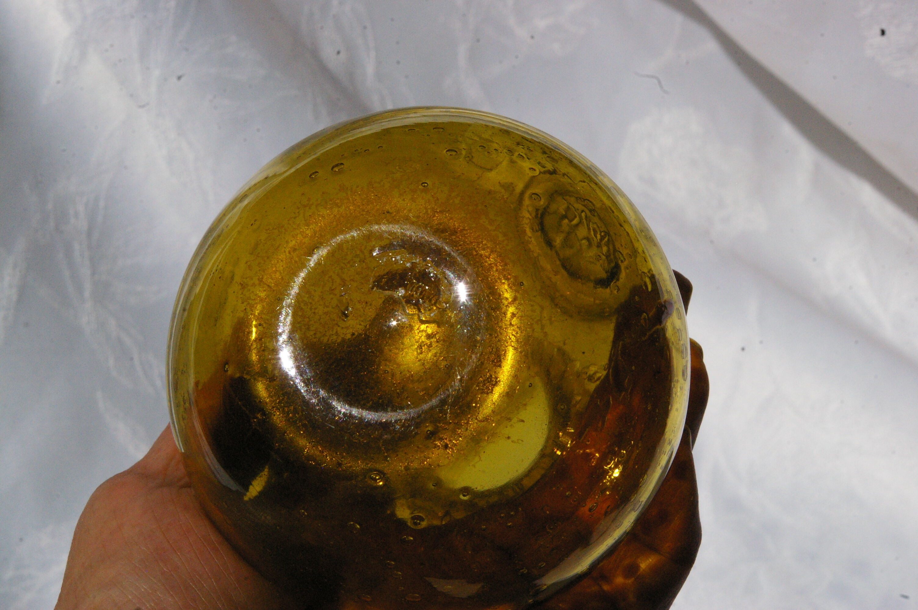 Bottle in bubbled glass of biot