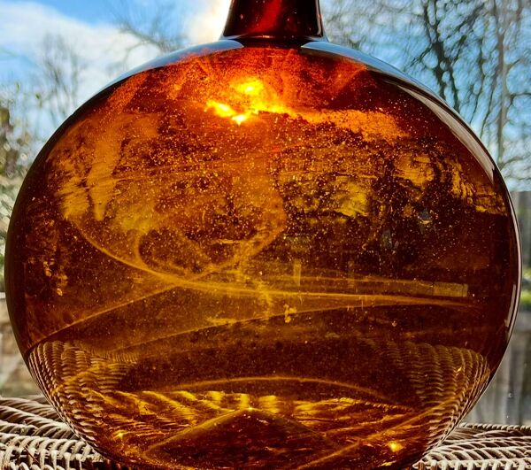 Dame-jeanne ancienne ambrée 4-5L