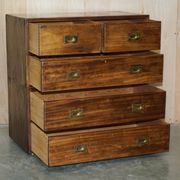 Commode de campagne militaire en acajou circa 1880