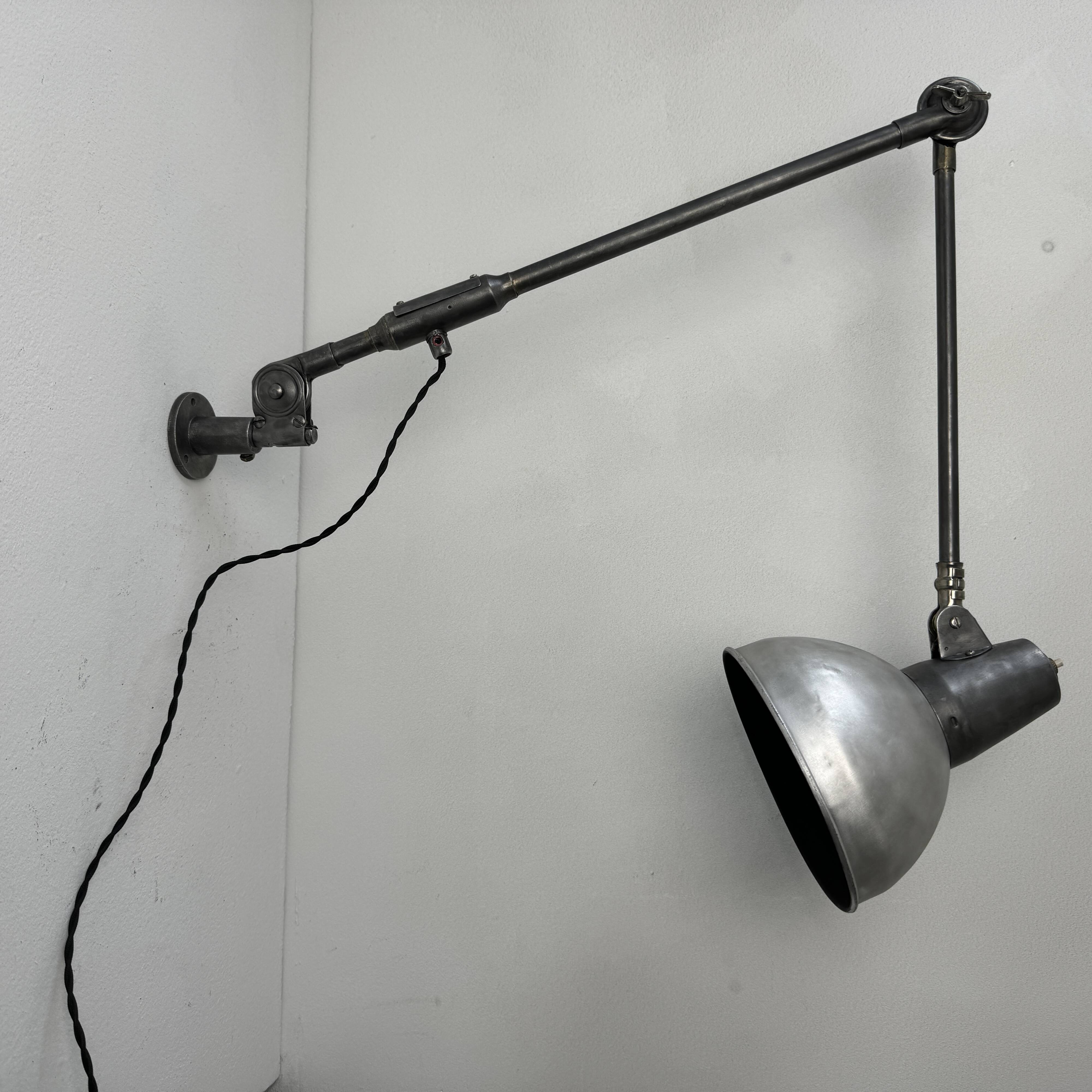 Antique large German industrial wall lamp "sis"