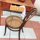 Bistro chair in curved wood and cannage / vintage years 30-40
