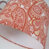 Set of 2 ceramic bedside lamps with paisley pattern shade.