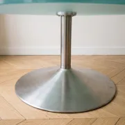 Frosted glass and metal coffee table, 1970s.