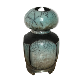 Raku ceramic vase