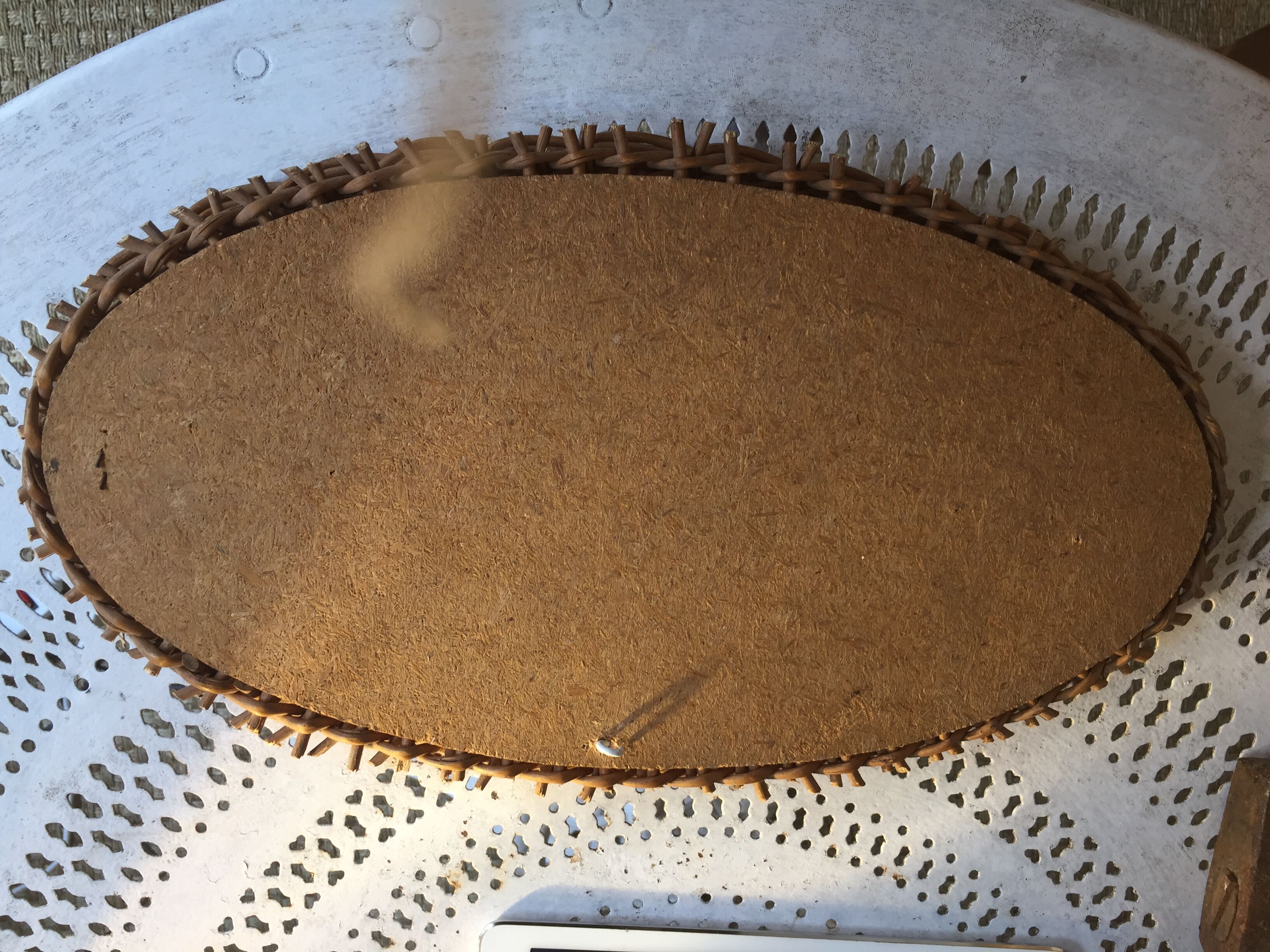 Miroir ovale rotin tressé 44x24cm