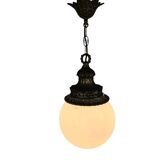 Vintage - Hollywood Regency style - pendant lamp - globe lamp - gold plated