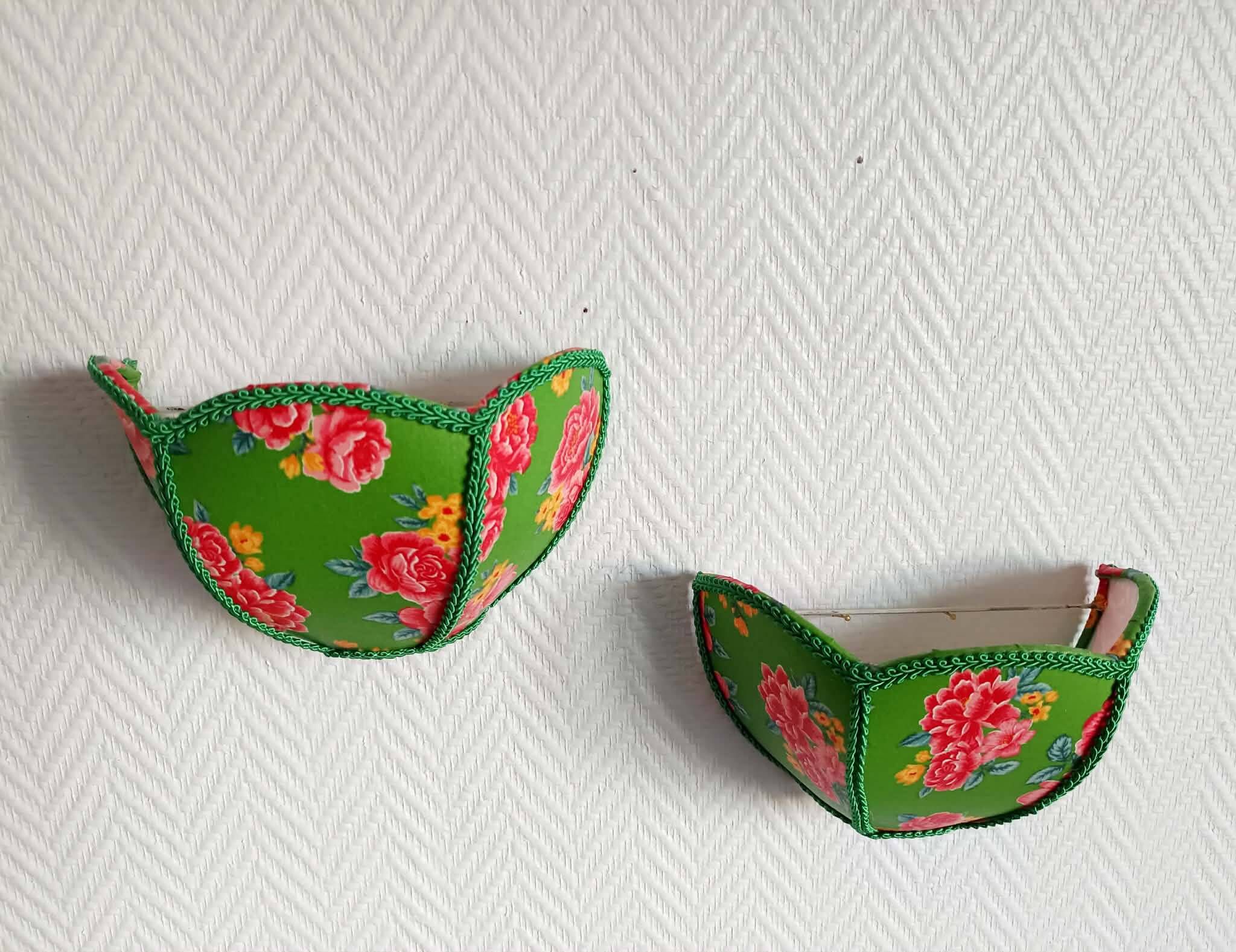 Pair of vintage flower wall lights