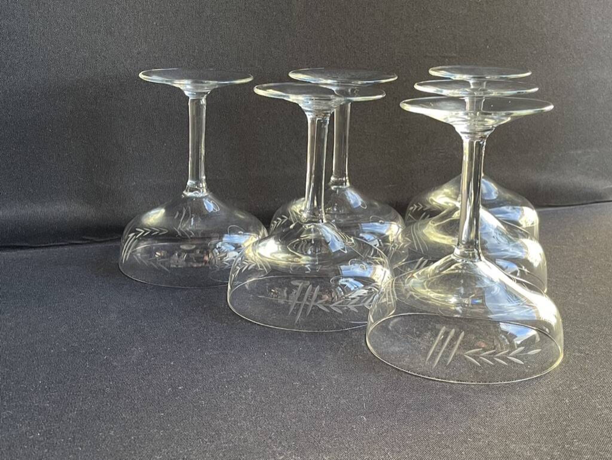 6 Coupes à champagne – Cristal taillé
