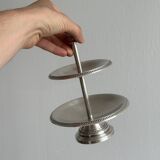 Silver-plated metal tiered dish