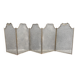 Antique 19th century fireplace screen, 5-panel spark arrester