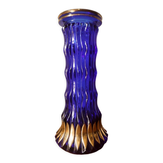 Vase en verre bleu cobalt