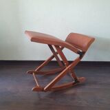 70s wooden folding footrest