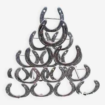 Bottle rack in old wrought iron creation by an Alsatian farrier