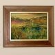 Huile sur panneau suédoise originale « Sunset Mountains »