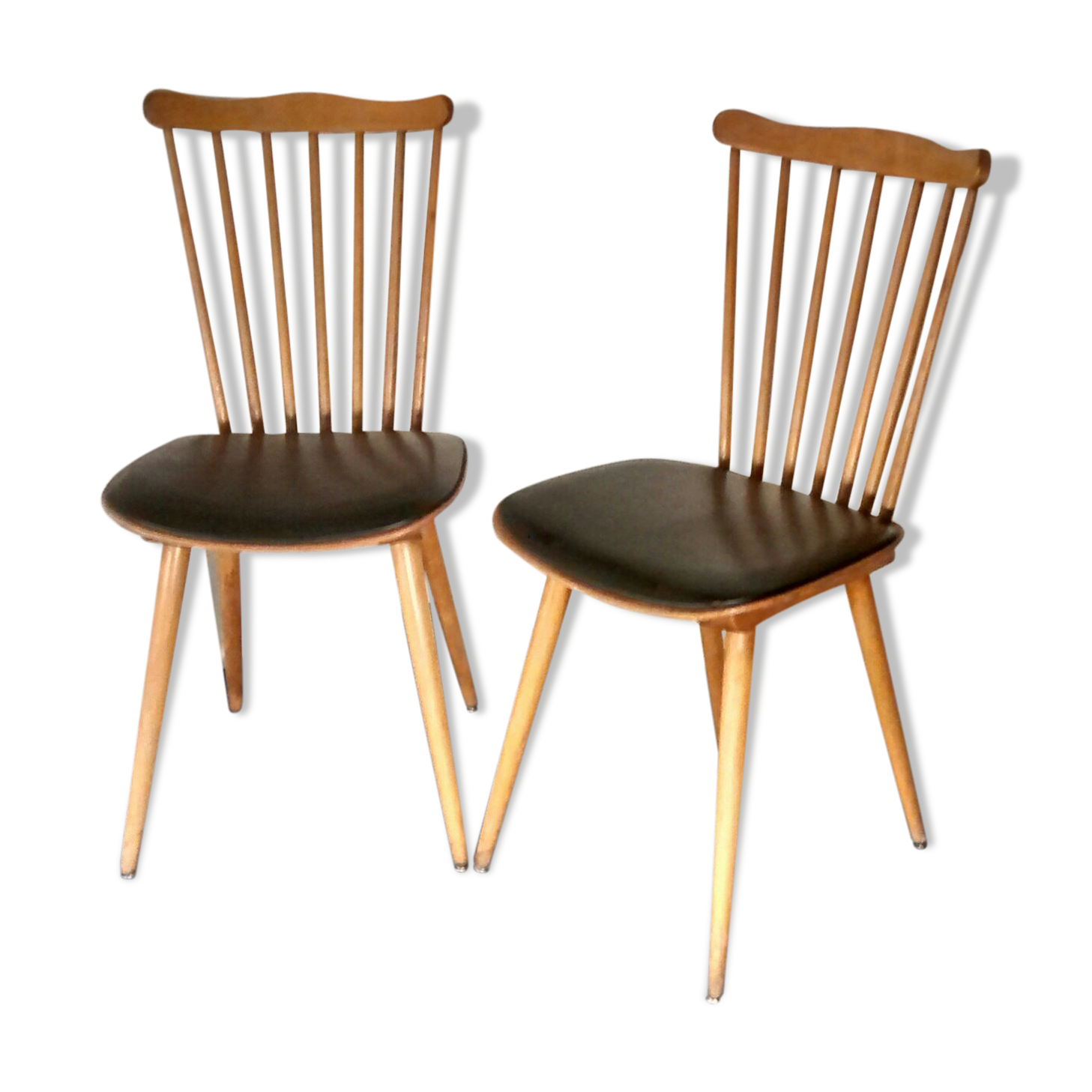 Pair of Baumann compass foot chairs