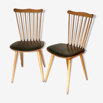 Pair of Baumann compass foot chairs