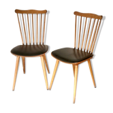 Paire de chaises Baumann et pieds compas