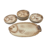 Service à poisson Sarreguemines 15 assiettes et plat