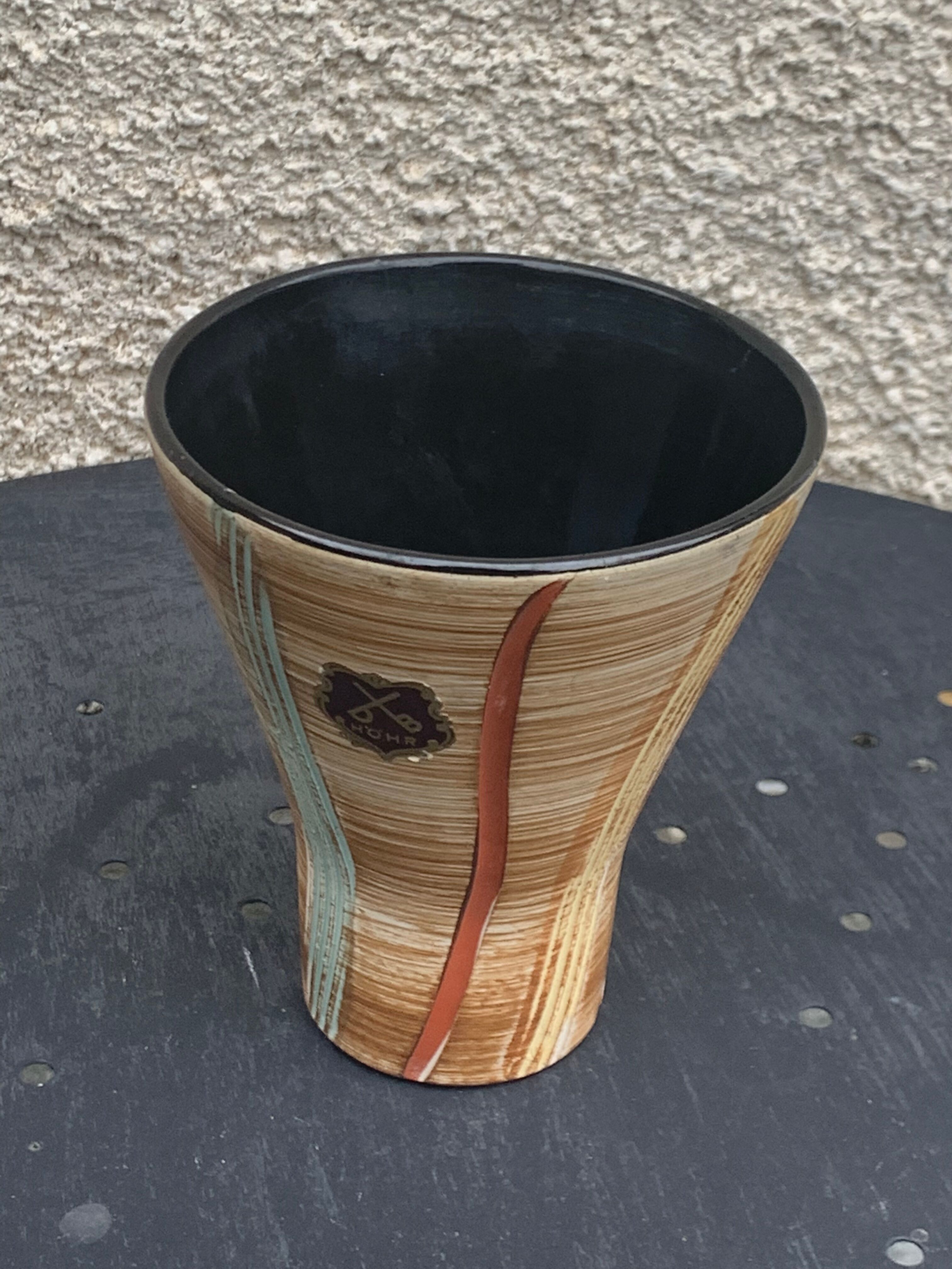Hohr glazed ceramic vase made in Germany, numbered, design and vintage