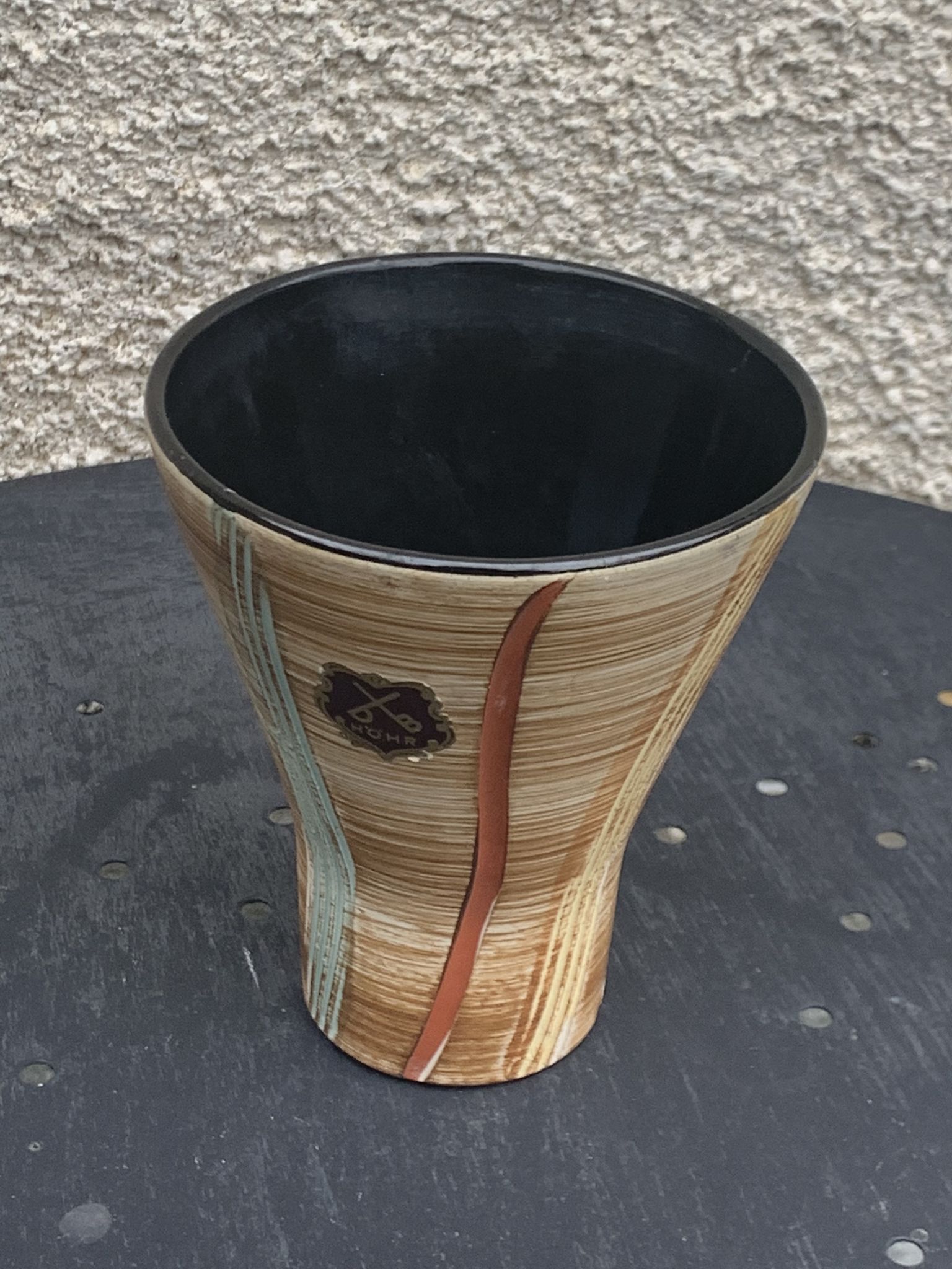 Vase en céramique émaillée hohr made in germany numéroté design et vintage
