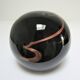 ball paperweight black and coppery glass paste Bob le Bleis glassware Maure Old vintage