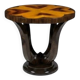 Une table d'appoint ronde Art Déco en hêtre, palissandre & loupe d'orme