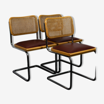 Set of 3 Cesca B32 chairs by Marcel Breuer