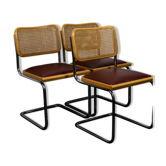 Lot de 3 chaises Cesca B32 par Marcel Breuer