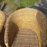 Pair of rattan armchairs