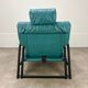 Postmodern design armchair and ottoman, 80s leather