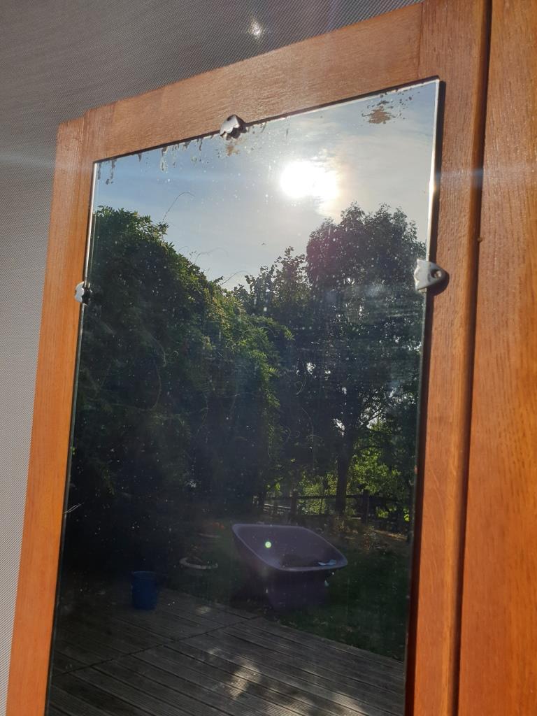 Art Deco door mirror with 5 staples