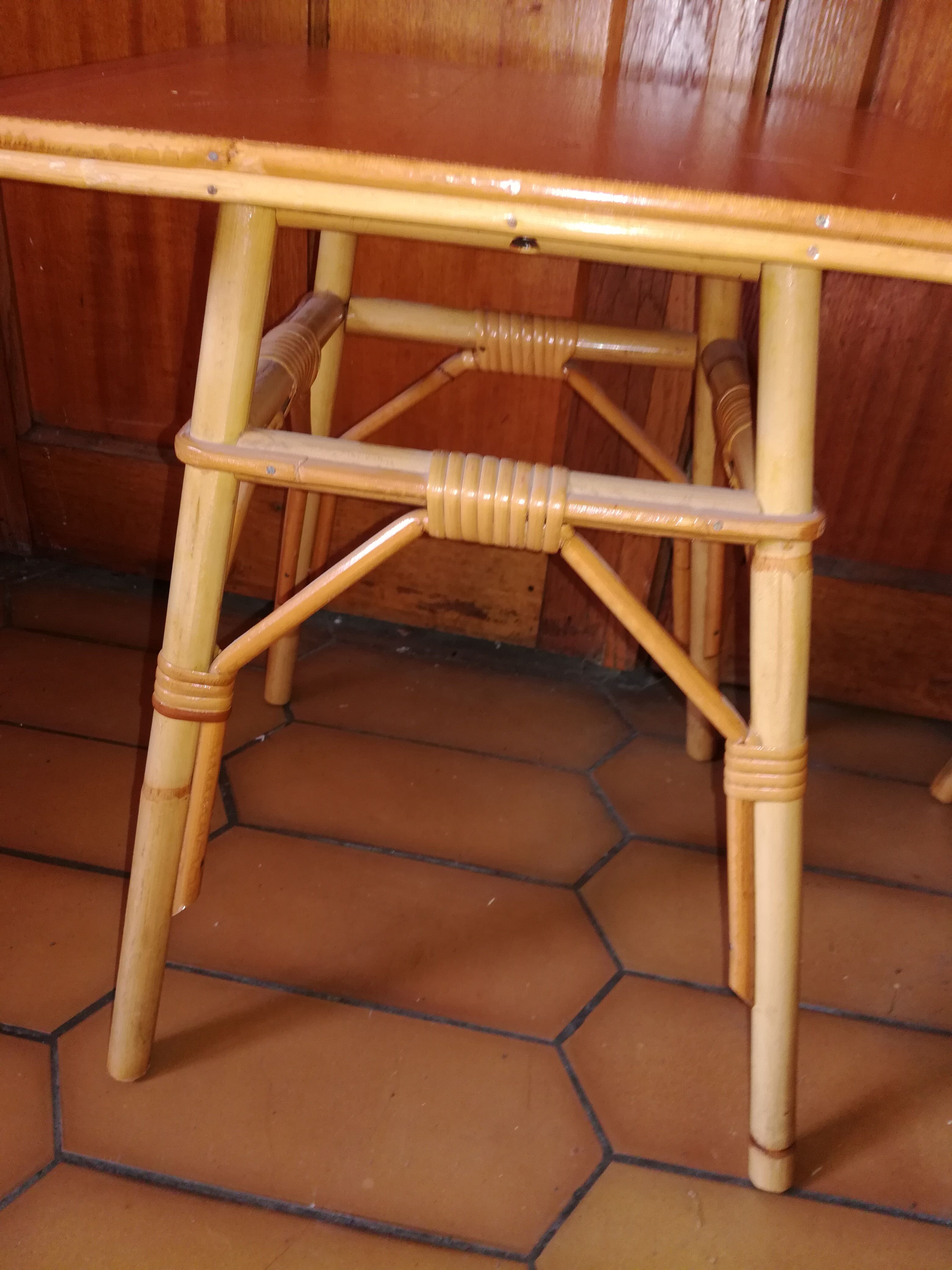 Pair of rattan bedside